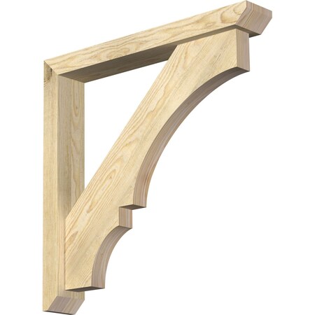 Ekena Millwork Balboa Slat Rough Sawn Bracket w/ Offset Brace, Douglas Fir, 4"W x 26"D x 26"H BKT0402X26X26BOA06RDF